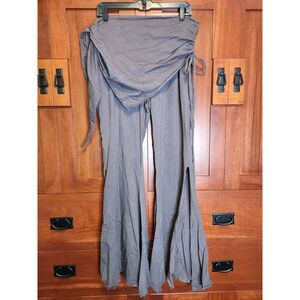 Western F.A.S.H.I.O.N. Flared Leg Sarong Wrapped Waist Pants Gray Size M/L NIP